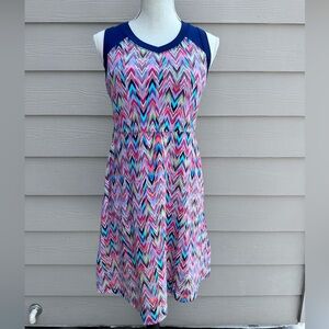 Title Nine Hillarys Mesh Magic Chevron Print Athletic Golf Dress Women Small A20